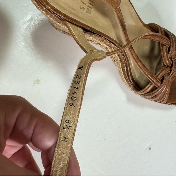 Stuart Weitzman Espadrille Wedge Sandals Size 8.5 - Picture 7 of 9